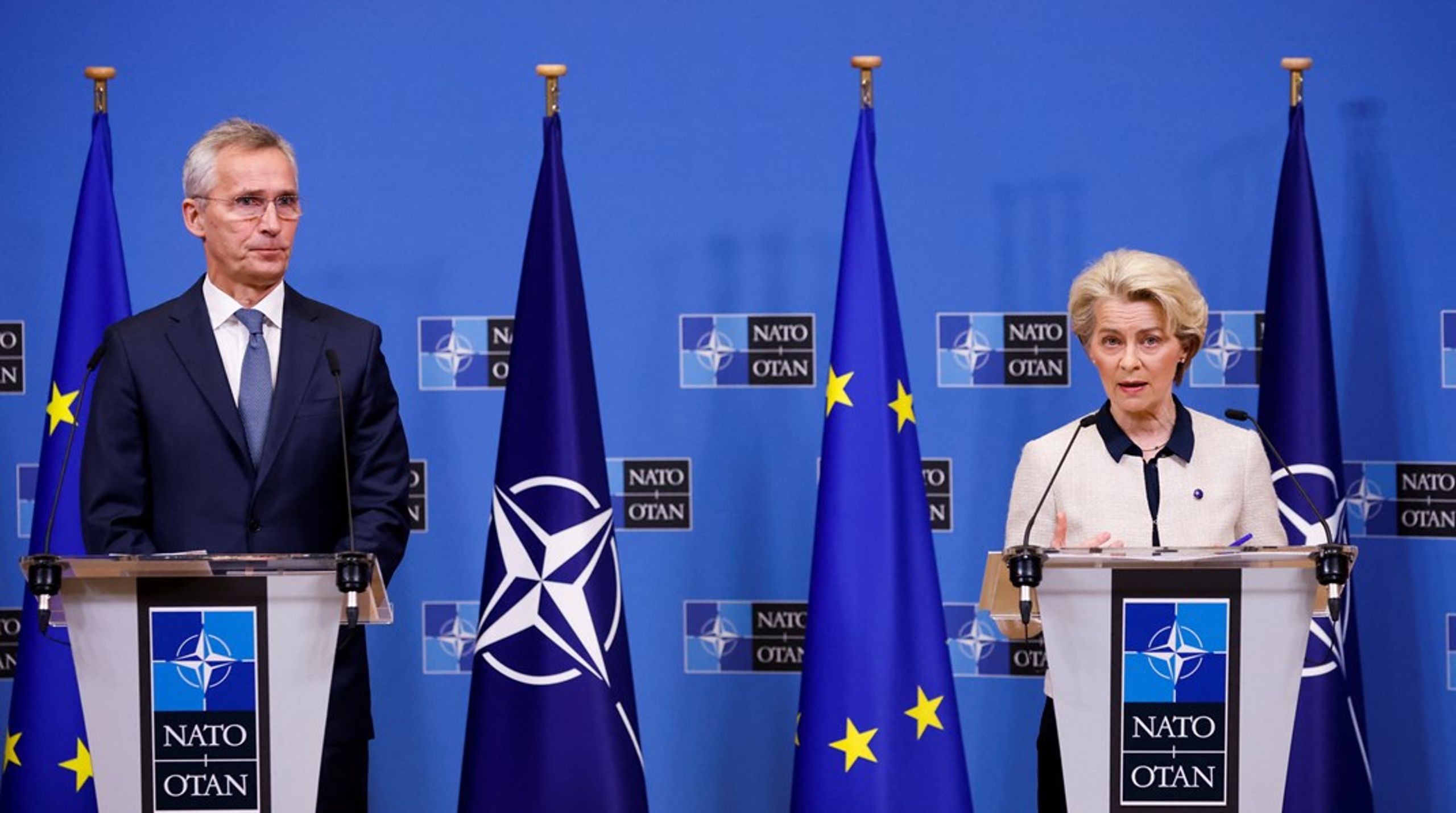 En konkurranse mellom NATO og EU om de alliertes økonomiske og militære ressurser, må til enhver pris unngås, mener innleggsforfatterne.