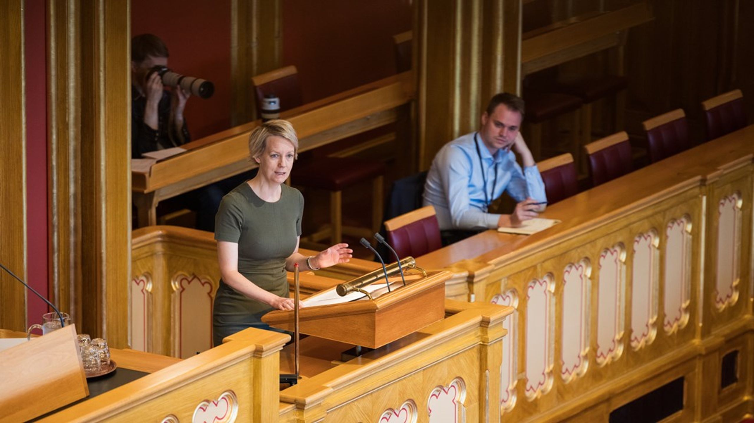 SVs Ingrid Fiskaa tok rollen som festbrems under tirsdagens debatt om langtidsplanen for forsvarssektoren.