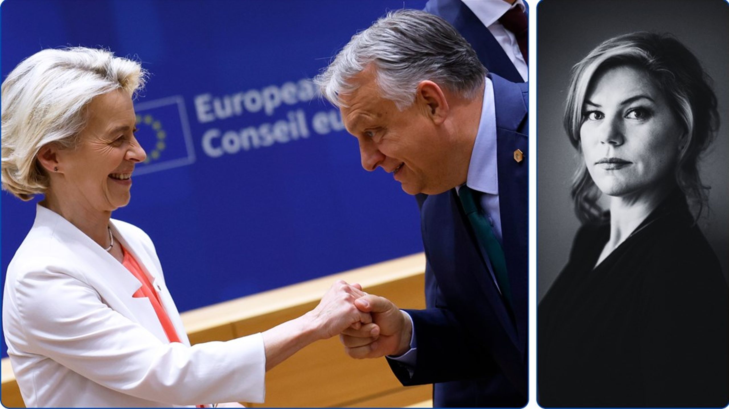 Å holde ytre høyre-partigruppene utenfor forhandlinger og posisjoner kan resultere i tre politiske migrener for Ursula von der Leyen. Her hilser hun på Victor Orban under forrige ukes toppmøte.&nbsp;<img alt="">