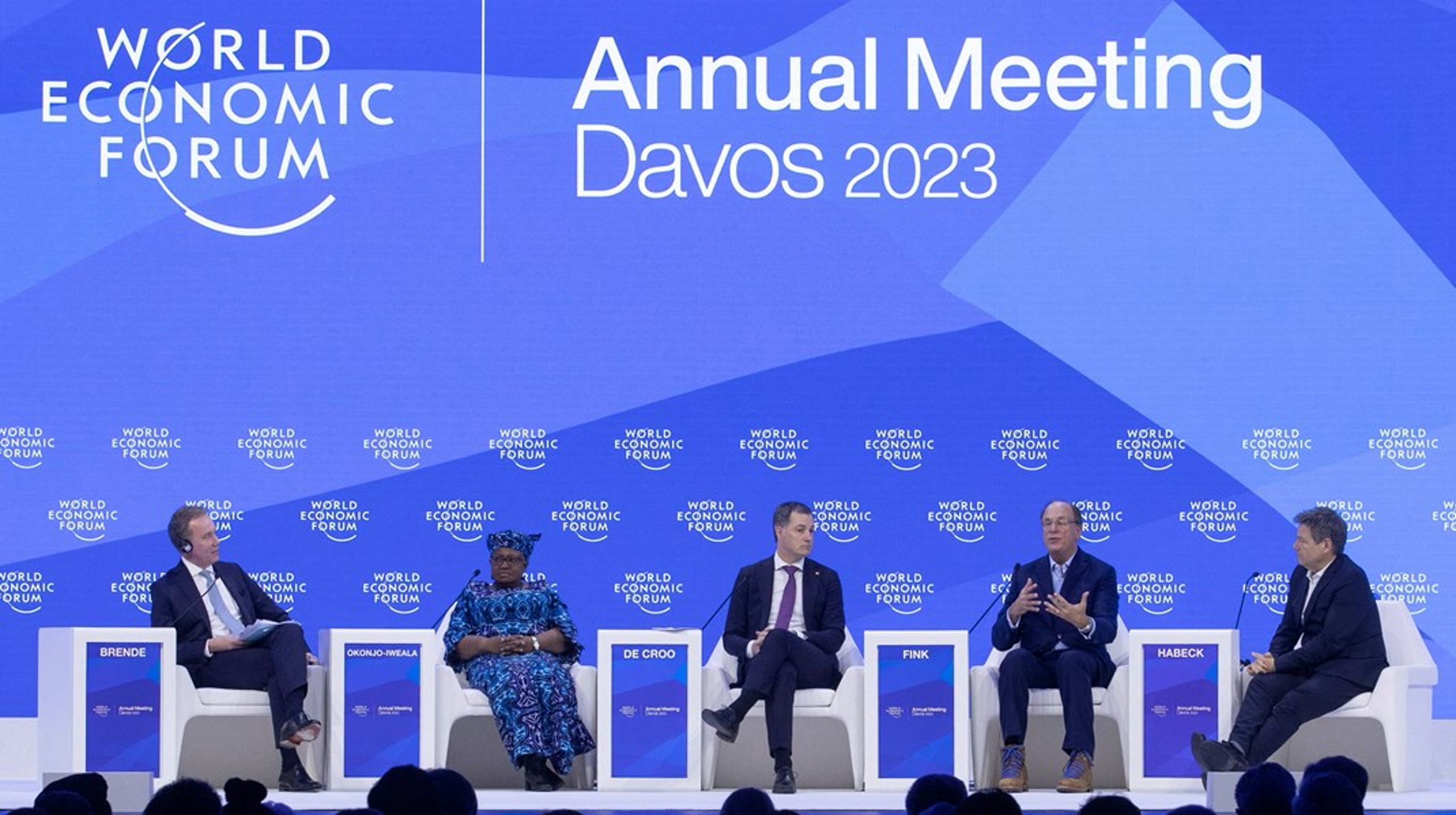 Børge Brende under en av panelsamtalene i Davos denne uken.&nbsp;